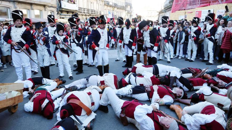 Un momento durante una representación de la fiesta de la Reconquista de Vigo.