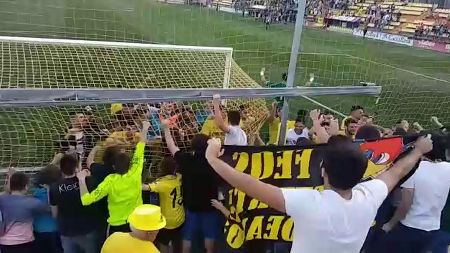 Celebración de la clasificación del Villarreal B