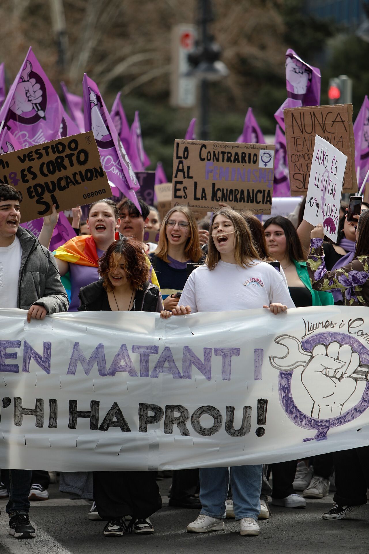 Las estudiantes toman las calles de València en el 8M