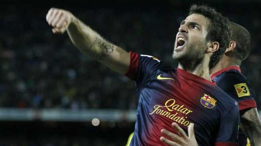 Cesc Fàbregas, con la camiseta del Barça.