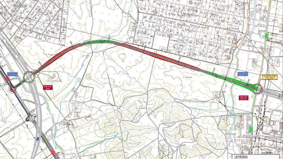 Primer tramo de la Ronda Sur de Badajoz.