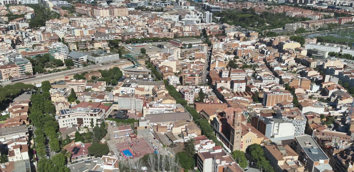 Vista aérea de una parte de la ciudad