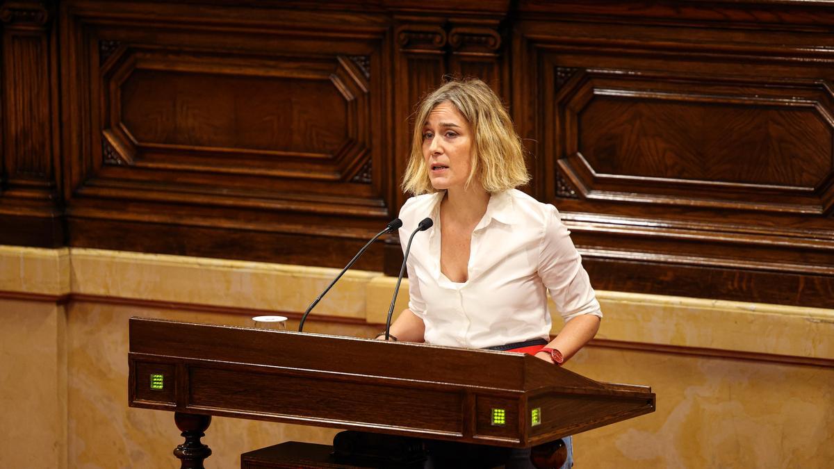 La presidenta del grup d&#039;En Comú Podem, Jéssica Albiach, al Parlament