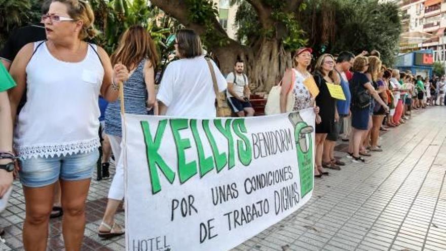 Una protesta de las limpiadoras de hoteles.