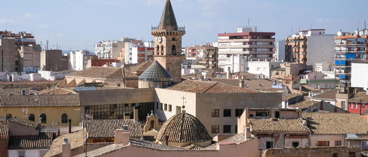 Vista panorámica del casco histórico de Villena.