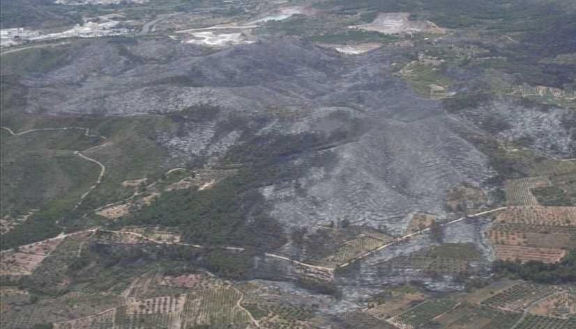 El desolador paisaje de Sierra Calderona tras el incendio