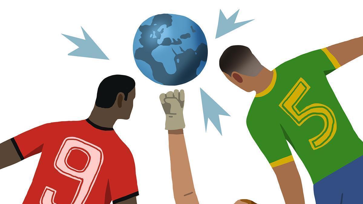Dibujo sobre el mundial de fútbol de Leonard Beard.