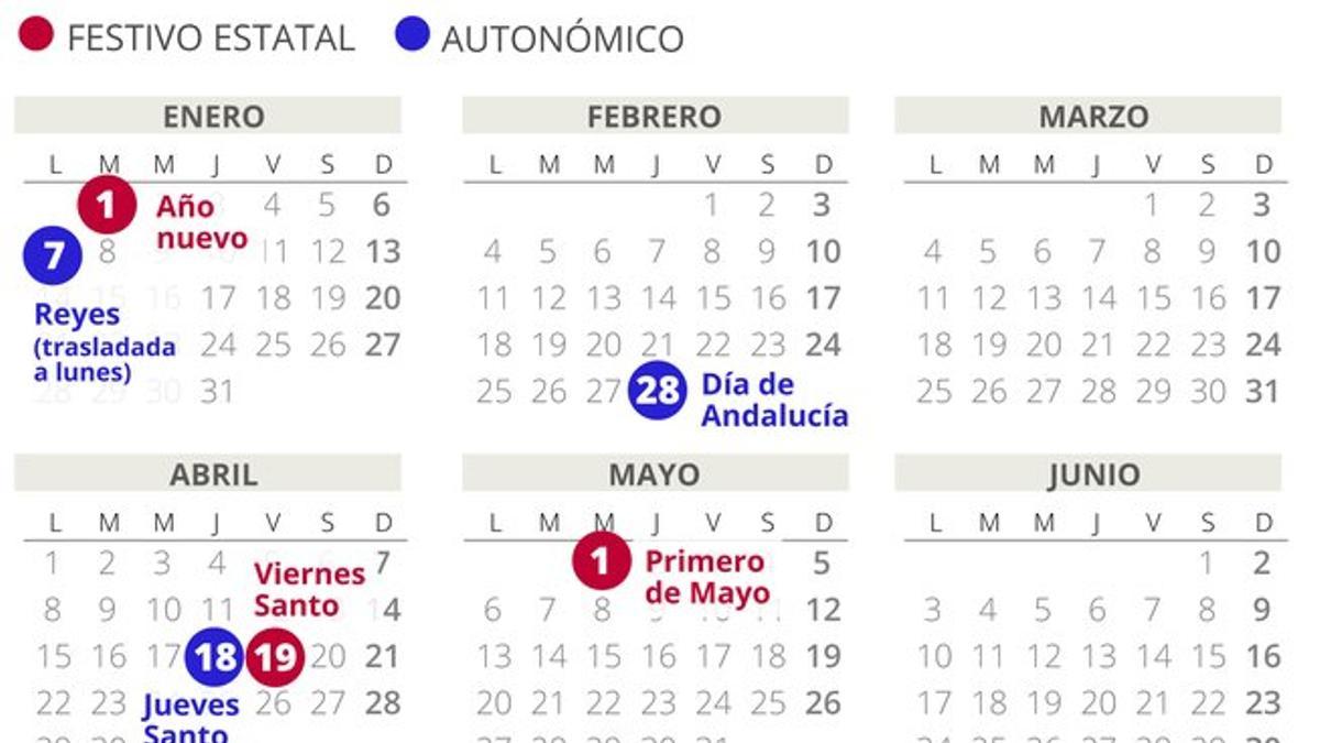 Calendario laboral Andalucía 2019