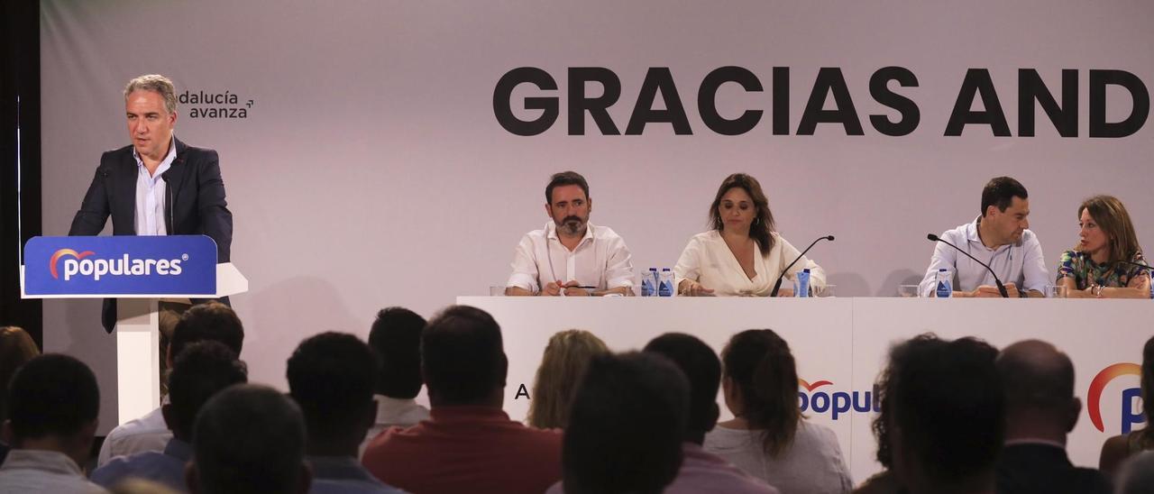 Elías Bendodo, durante la reunión del Comité Ejecutivo y la Junta Directiva del PP malagueño.