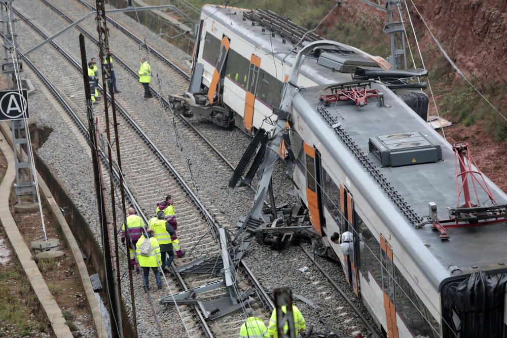 Un tren descarrila a Vacarisses