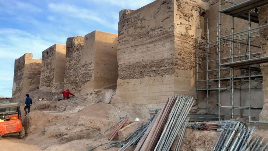 Trabajos de restauracióndel Castillejo de Monteagudo.