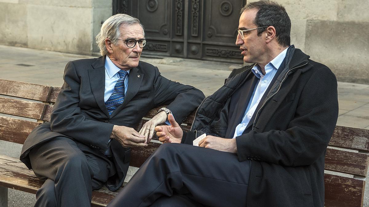 Antoni Vives charlando con Xavier Trias, en una imagen de archivo