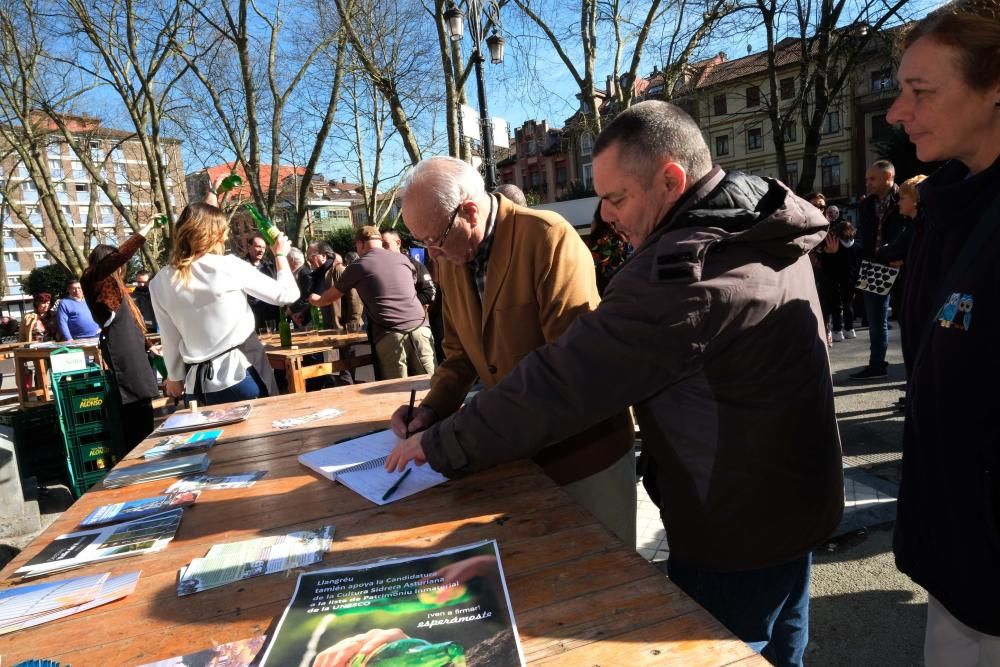 Ambiente sidrero en el parque viejo de La Felguera