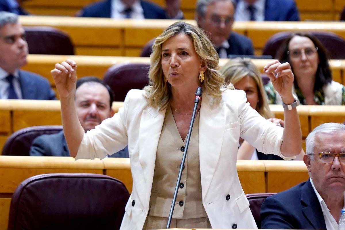 Alicia García del PP durante la  Sesión de control al Gobierno en el Senado.