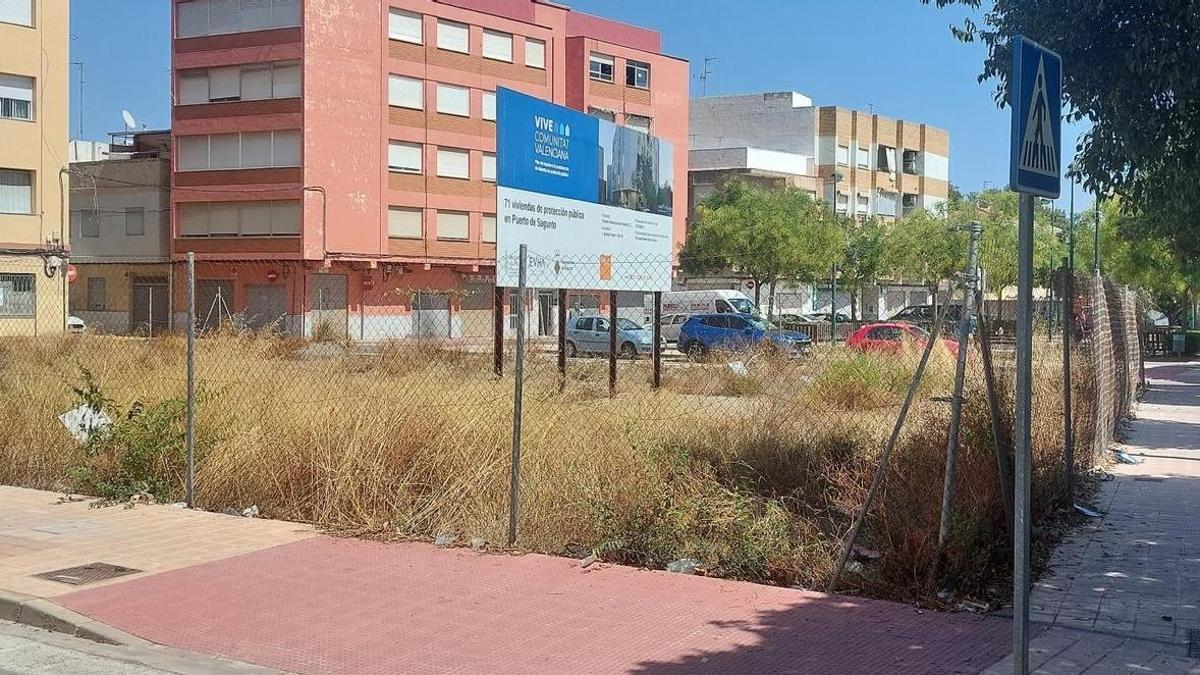 Parcela donde se levantará la promoción de 71 VPP en el Port de Sagunt.