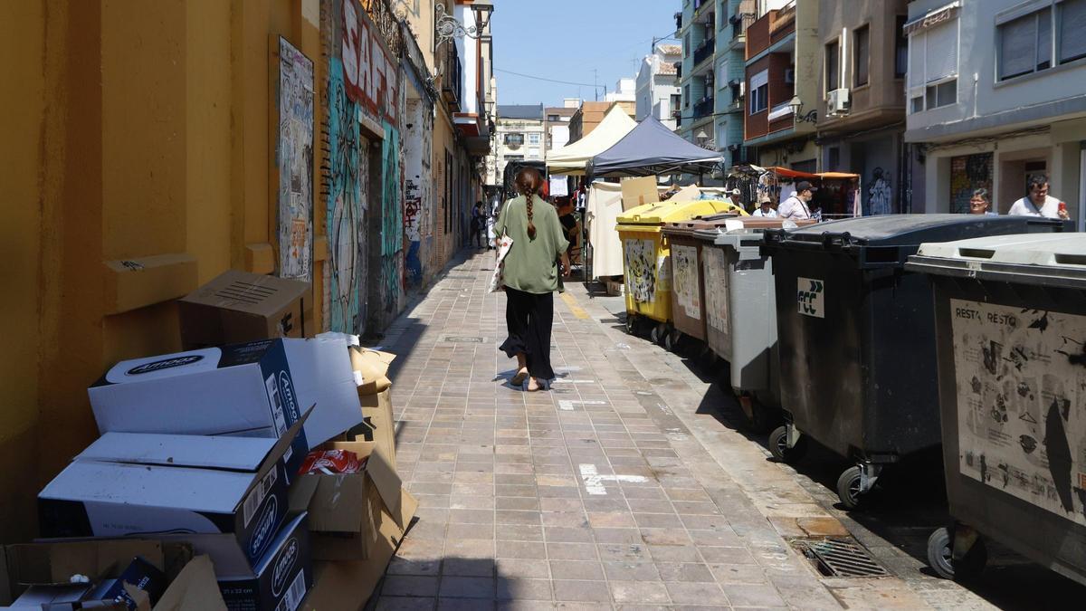 Restos de basura en las calles