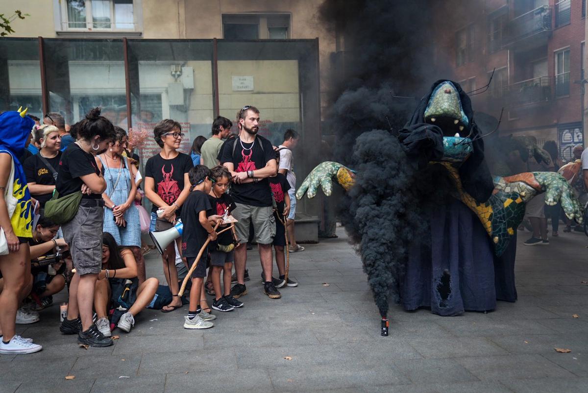 Funeral por la cultura popular en las fiestas de Gràcia, este jueves