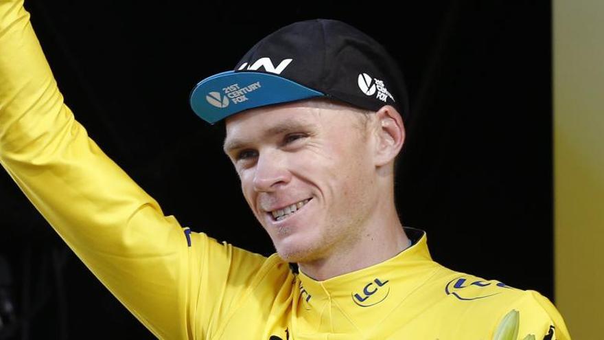 Chris Froome en podio del pasado Tour.