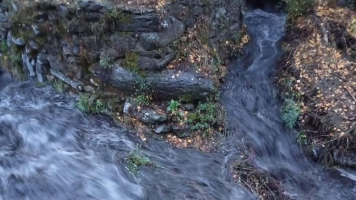 Bajada del Forcadura, negro, a su paso por Vigo de Sanabria. | ARACELI SAAVEDRA