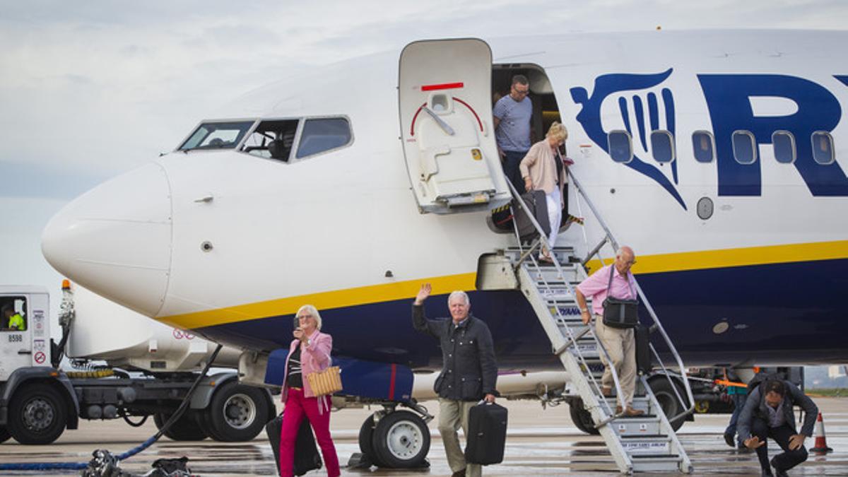 Un avión de Ryanair, la firma líder de bajo coste en enero.