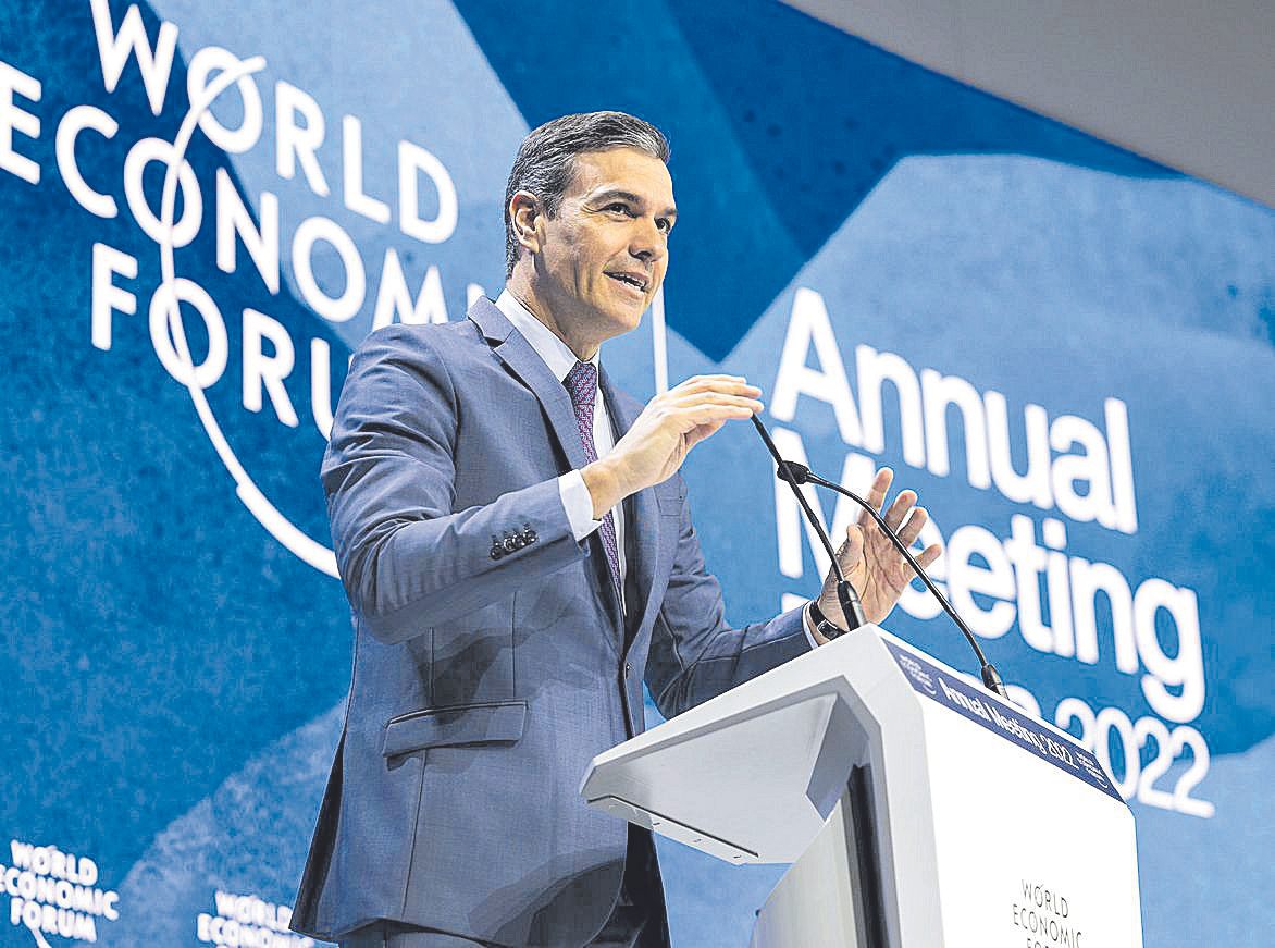 Pedro Sánchez, presidente del gobierno en Davos