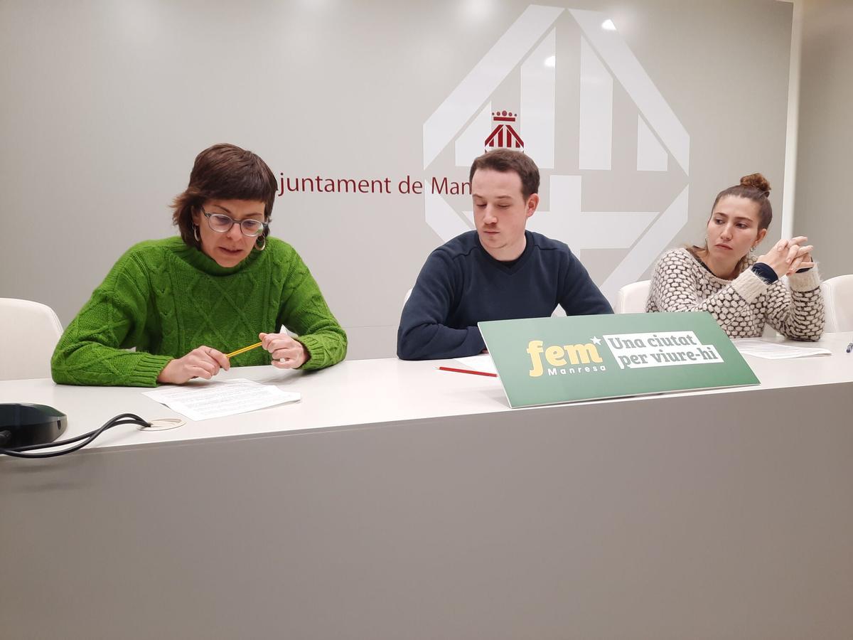Roser Alegre, Jordi Trapé i Gemma Boix són els regidors de Fem Manresa