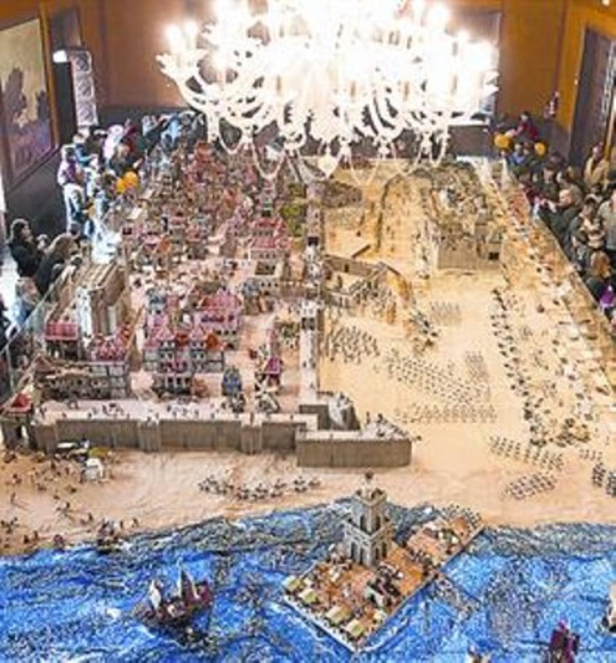 Vista del diorama que recrea el setge de 1714. Vista del diorama que recrea el setge de 1714.