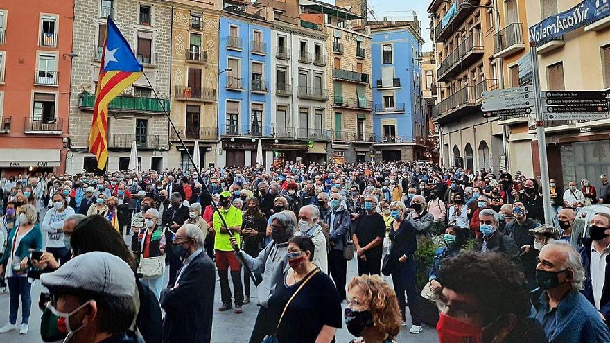 Imatge de la plaça Major de Manresa, ahir a la tarda