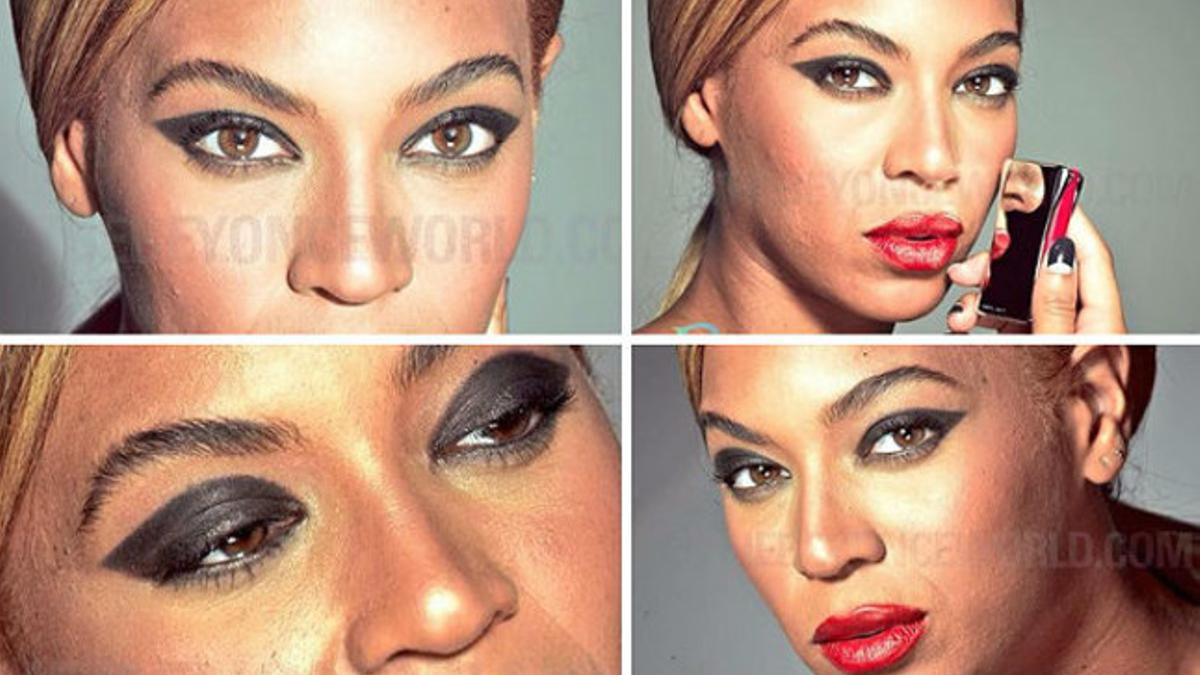 Montaje con algunas de las fotos que filtraron en la web The Beyonce World.