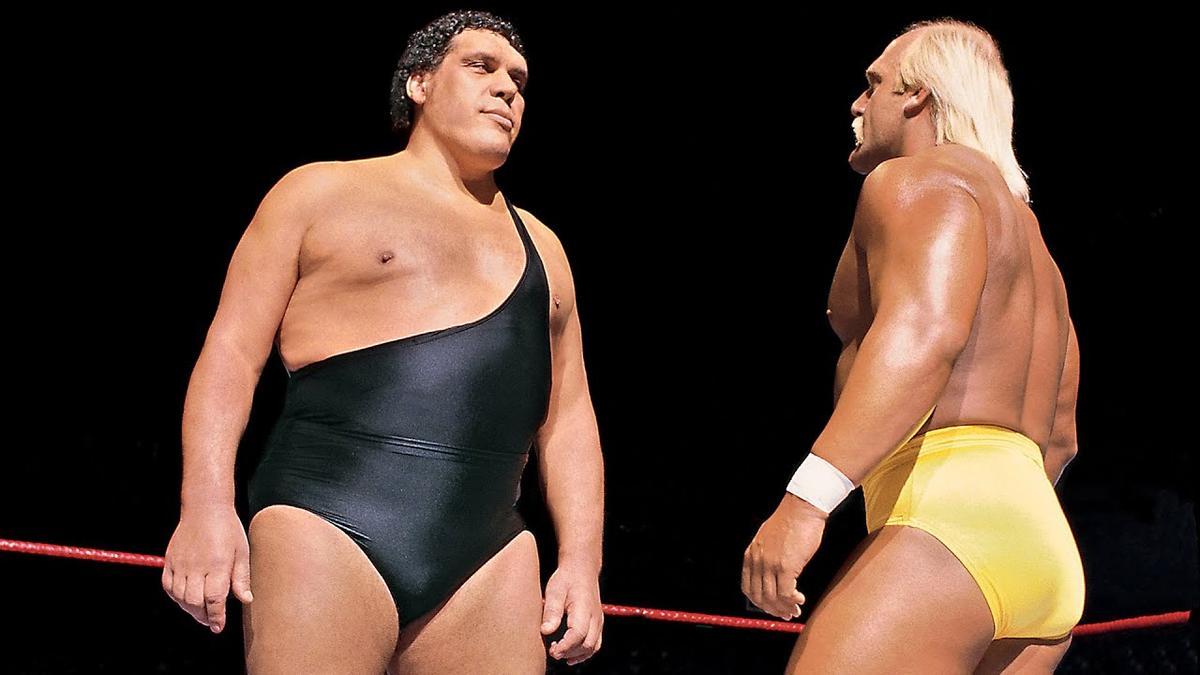 André el Gigante, en un combate contra Hulk Hogan.