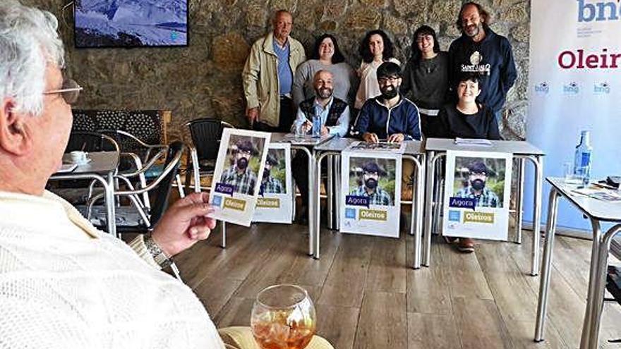 Membros da candidatura do BNG onte na presentación do programa.