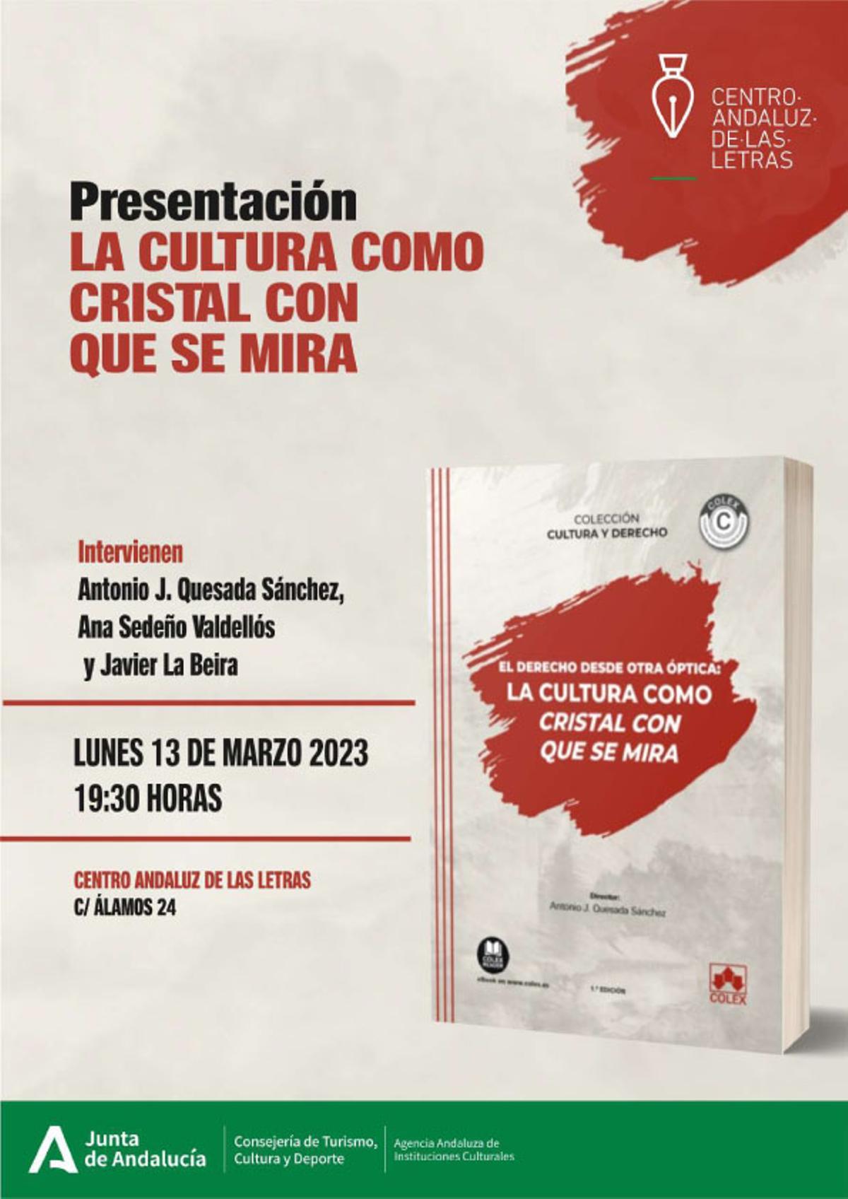 El cartel de la presentación, que se celebrará en el CAL de la calle Alamos.
