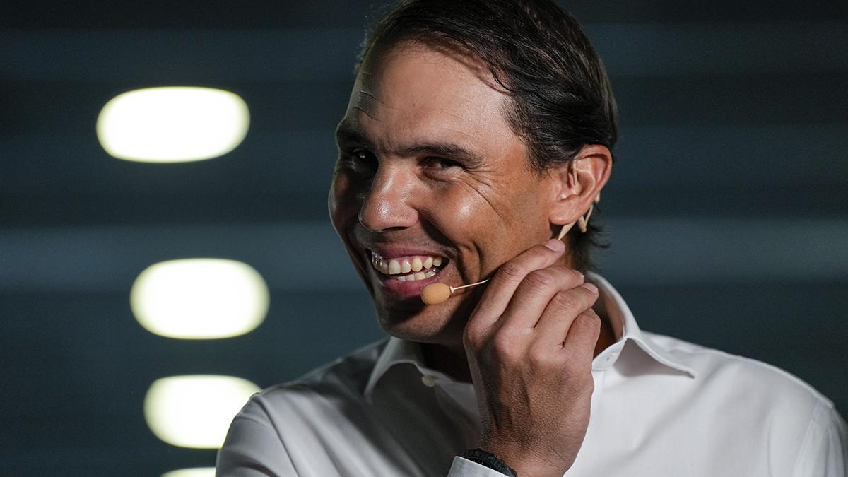 El extenista español Rafael Nadal durante el evento 'Encuentro con Rafa Nadal', acto organizado por el Comité Olímpico Español