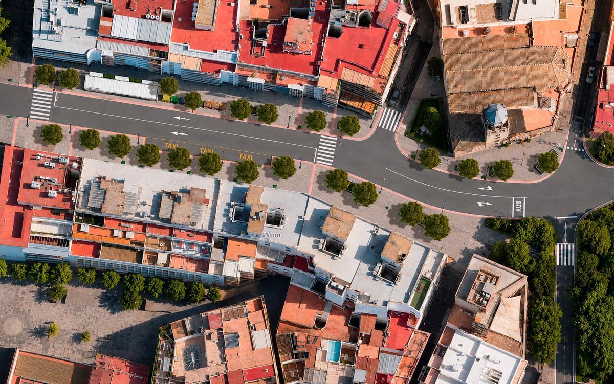 Recreación de la plantación de arbolado en la calle Imagen tras las obras del tranvibús