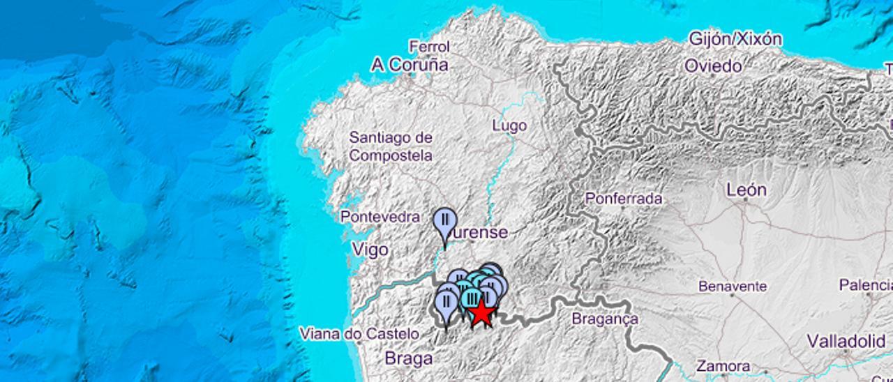 Epicentro del terremoto y reproducción del mismo en los alrededores.