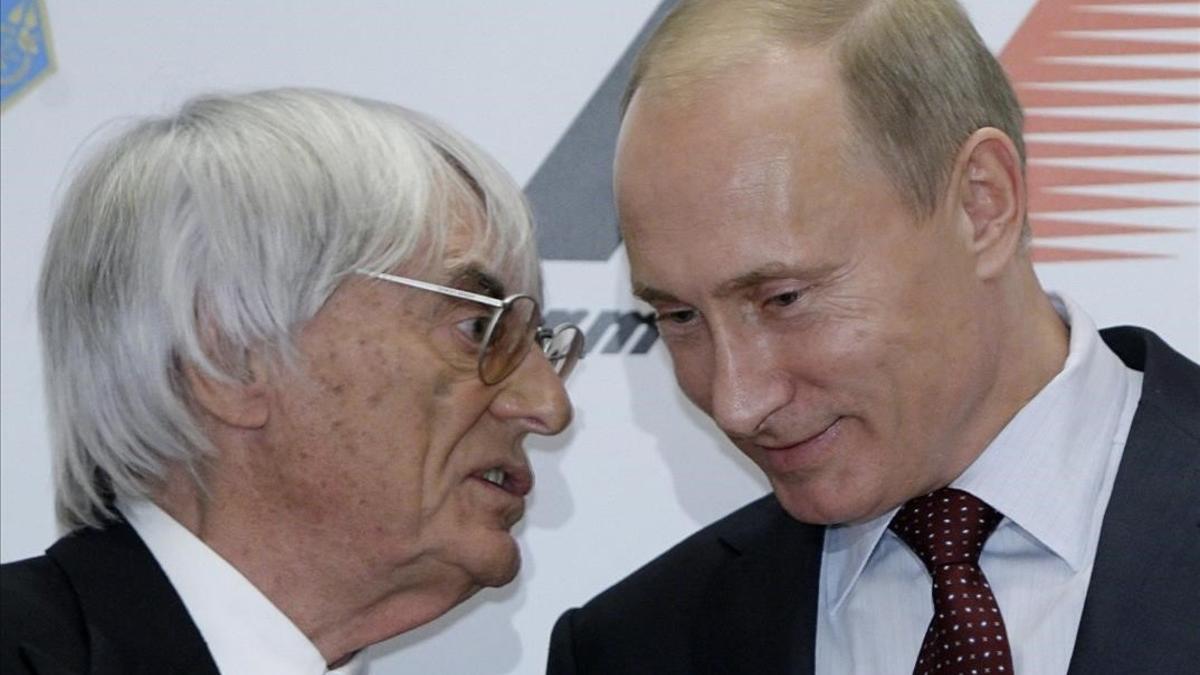 Bernie Ecclestone y Vladimir Putin, el Primer Ministro de Rusia.