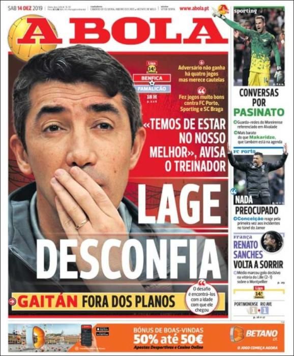 Las portadas deportivas de este sábado 14/12/2019