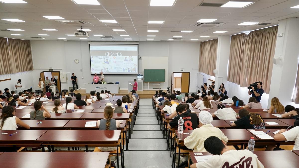 Examen de la PAU en la Universidad de Málaga