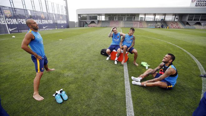 Las mejores imágenes del entreno del FC Barcelona