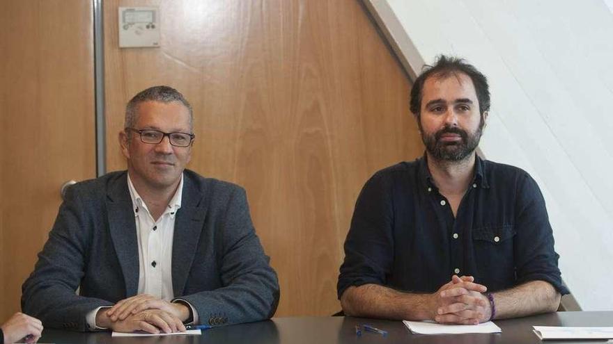 Ignacio Maestro y Daniel Díaz, en una reunión sobre el plan de acceso de los buses comarcales al centro.