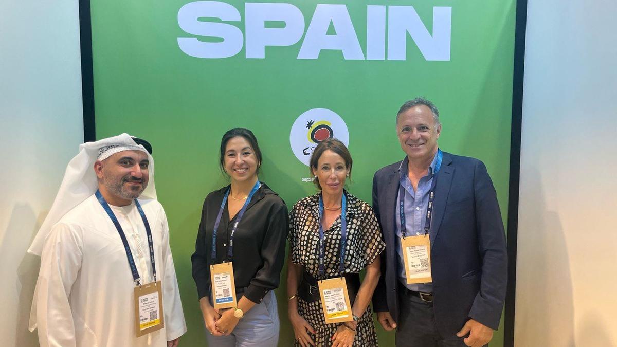 Marian Aguilar en el foro turístico celebrado en Dubai.