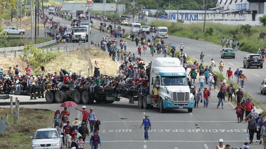 Imagen de la caravana que se dirige a Estados Unidos