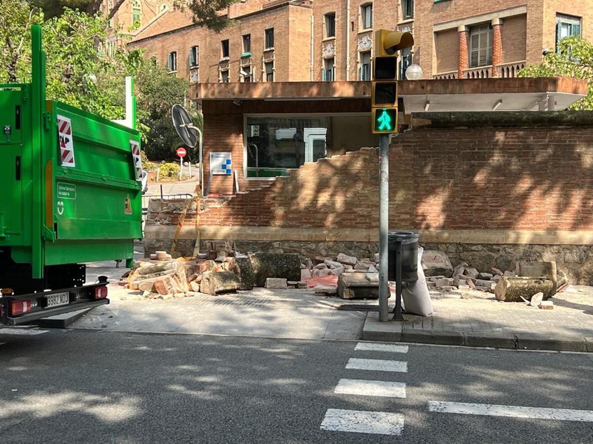 Un hombre muere al caerle un muro en el recinto de Sant Pau en Barcelona