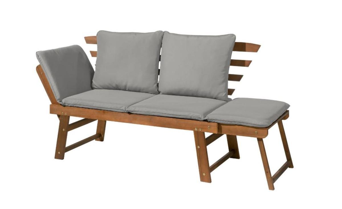 Mañana se esperan colas kilométricas en Lidl para conseguir el banco de madera con cojines incluidos más barato: acabado de madera y se convierte en tumbona