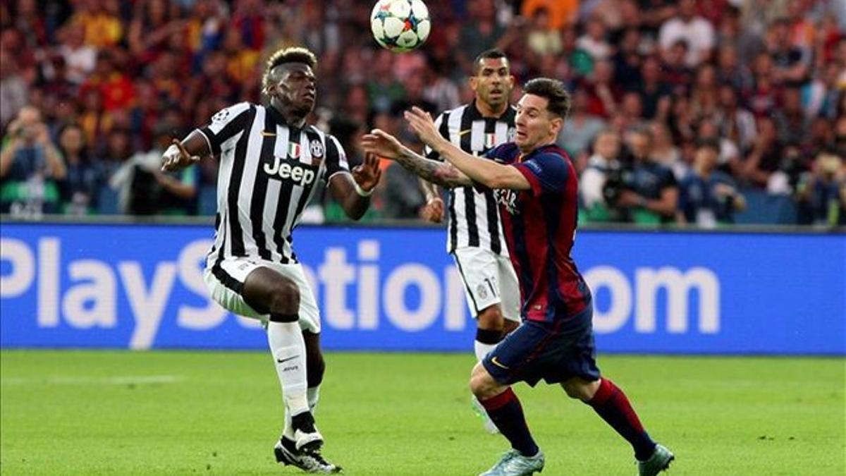 Pogba se midió al FC Barcelona en la final de la Champions League del año pasado