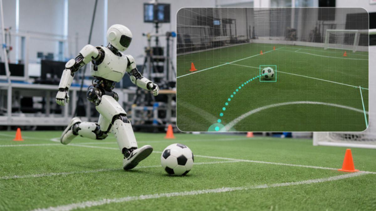 La tecnología permite a un robot humanoide reaccionar ante un balón en movimiento sin depender de un sistema externo que calcule continuamente su posición.