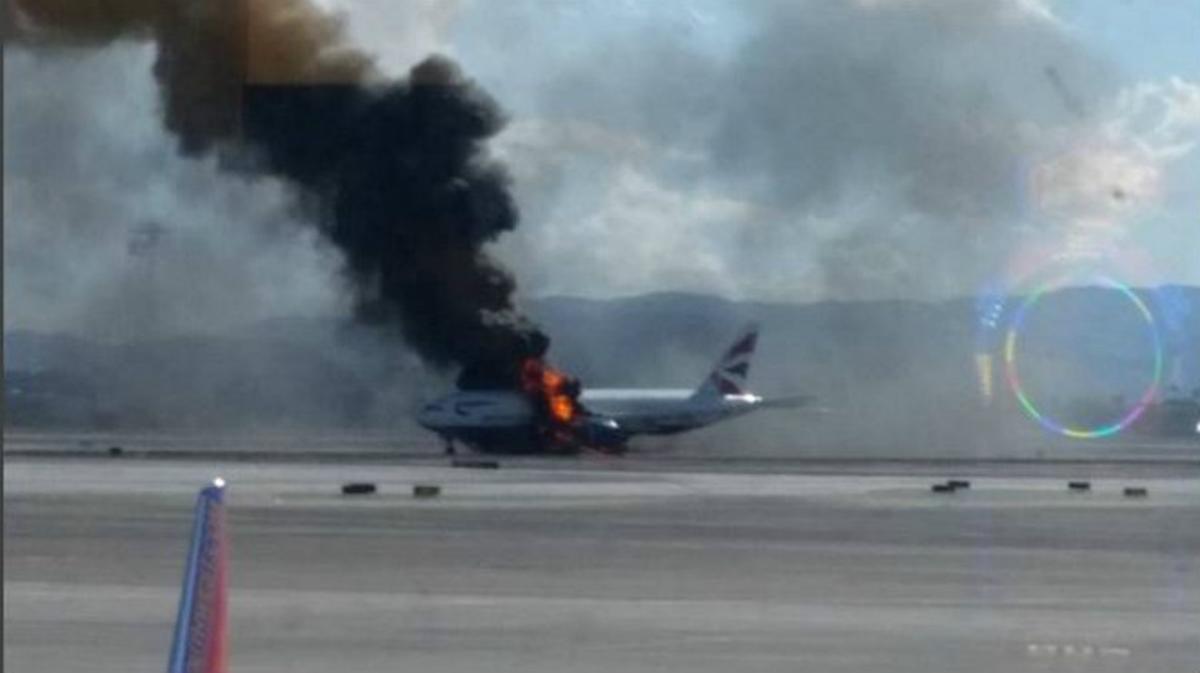 Un avió de British Airways s’incendia a Las Vegas. 