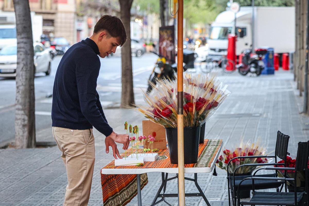 Parada de flores en las calles de Barcelona.