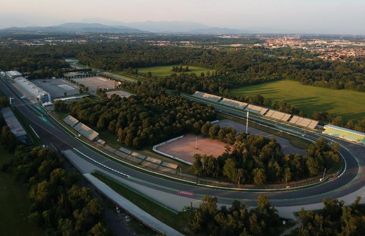 Vista aérea del circuito de Monza en Italia, una de las carreras a las que apostar a F1