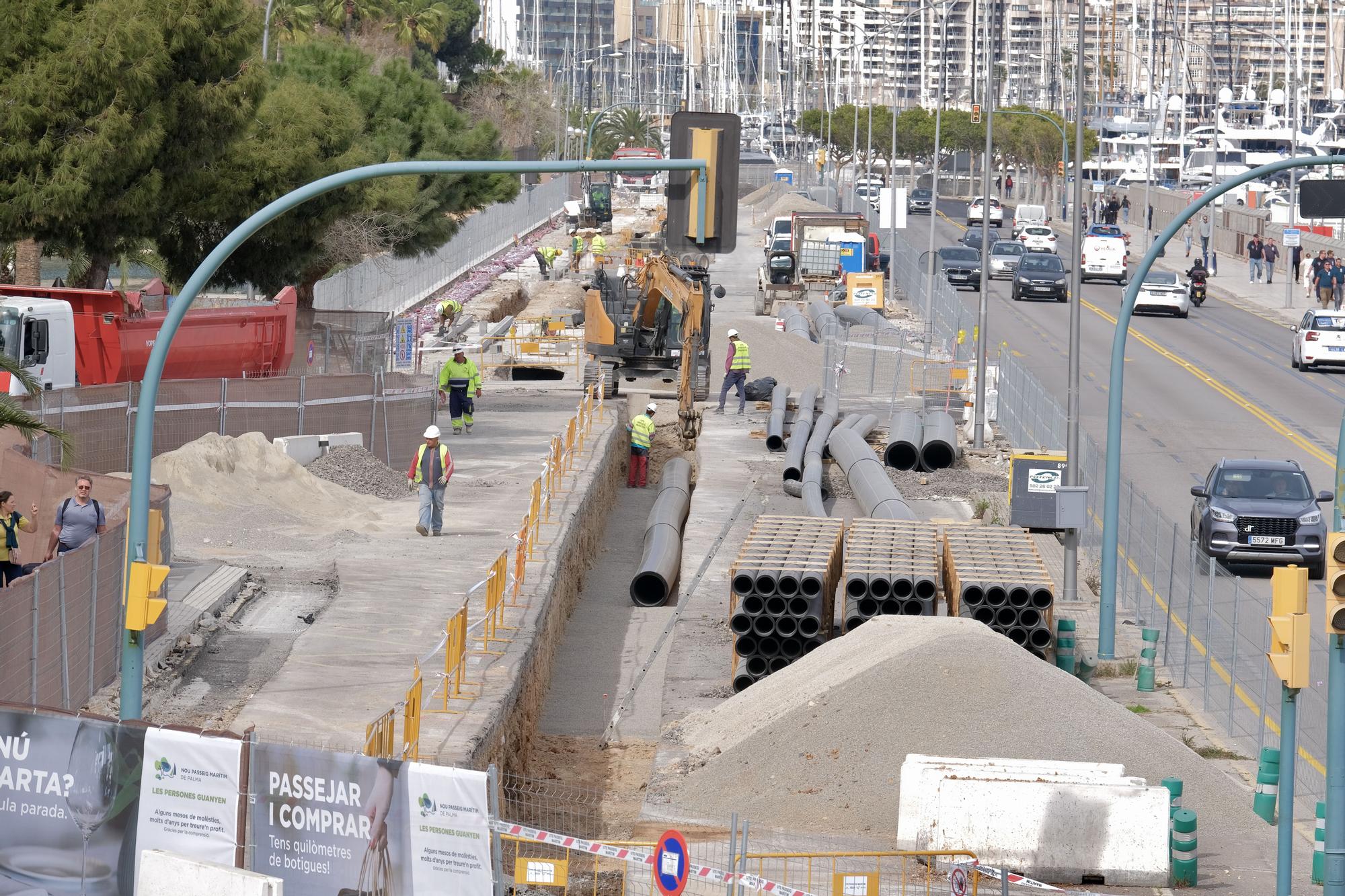 Las fotos de la evolución de obras del Paseo Marítimo de Palma después de tres meses de trabajos